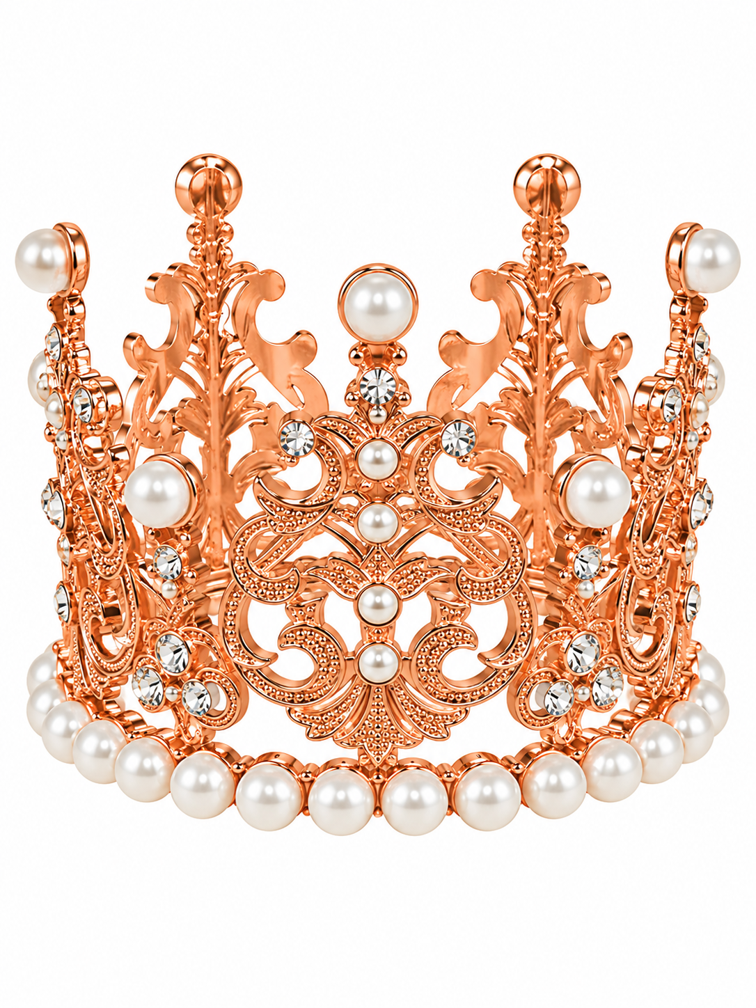 Corona Rosa Gold con Perlas, vista del producto