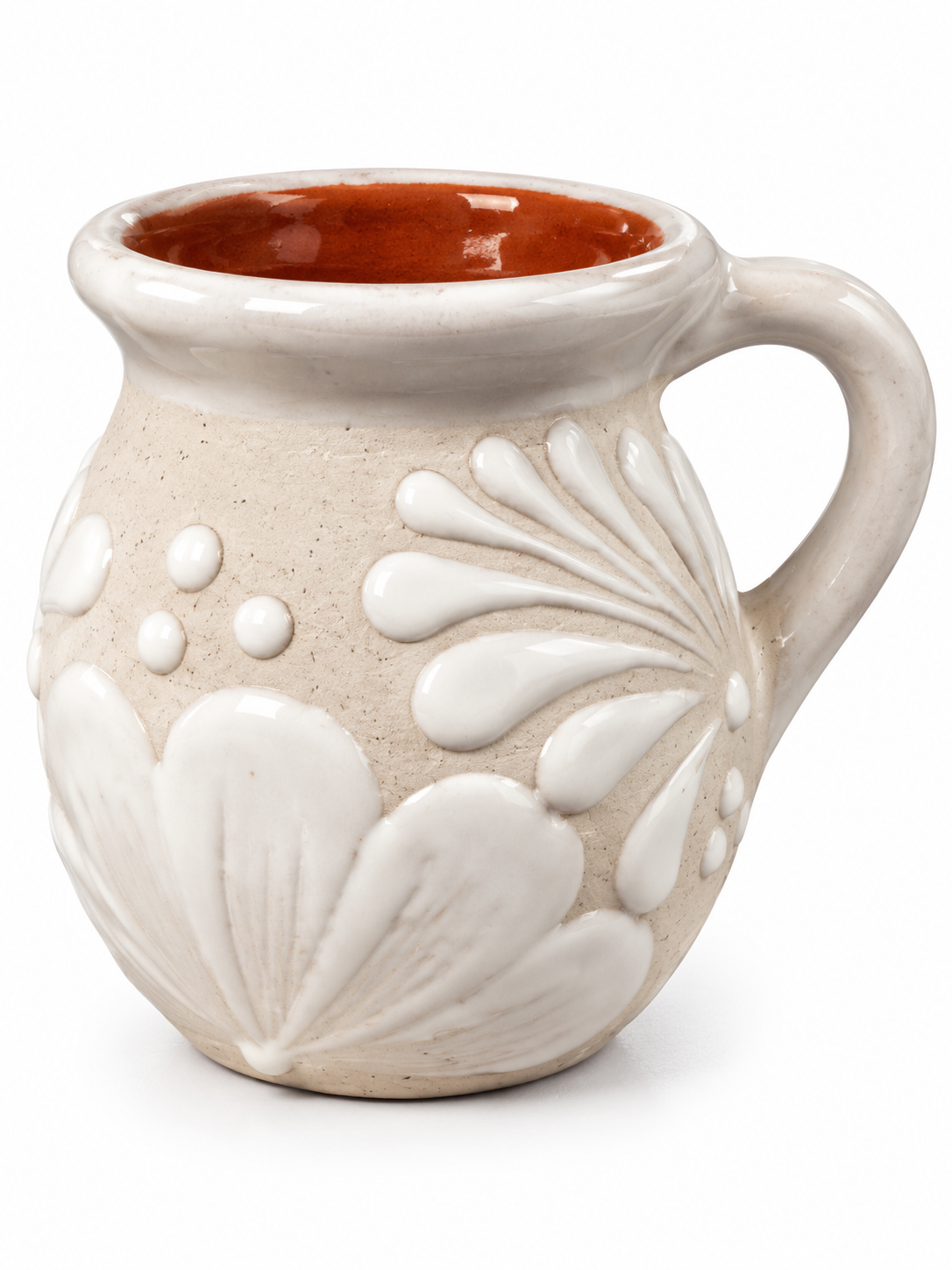 Taza Crema Floreada, vista del producto