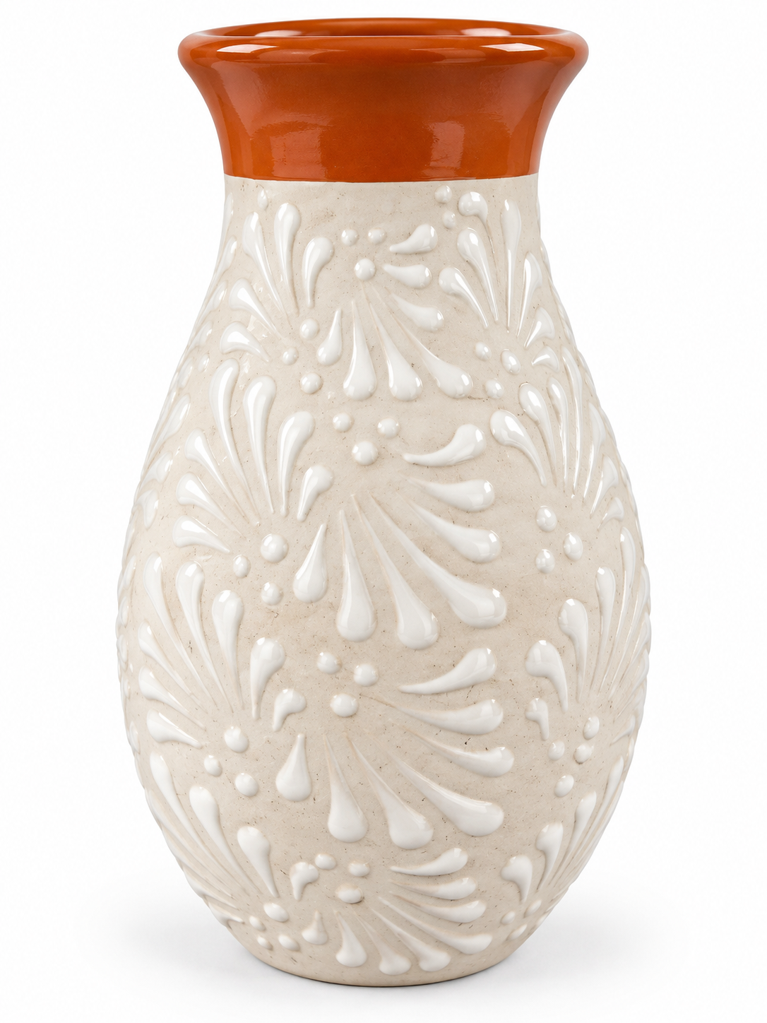 Florero Naranja y Blanco, vista del producto